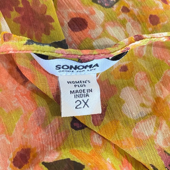 NWOT Floral, Sheer Duster Swimsuit, Cover-up - Picture 2 of 7